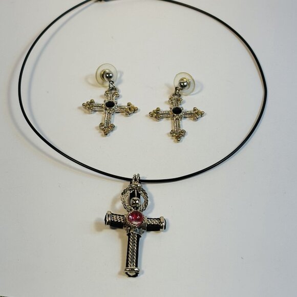 Y2K Fashion Earrings and Choker Mall Goth Romantic Soft Goth - Picture 6 of 11